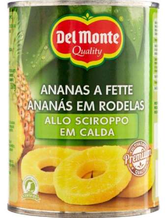 DEL MONTE ANANAS SCIROPPATE A FETTE IN LATTINA GR 570