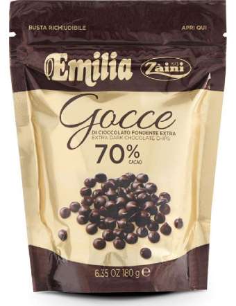 ZAINI GOCCE DI CIOCCOLATO FONDENTE 70% EMILIA GR 180