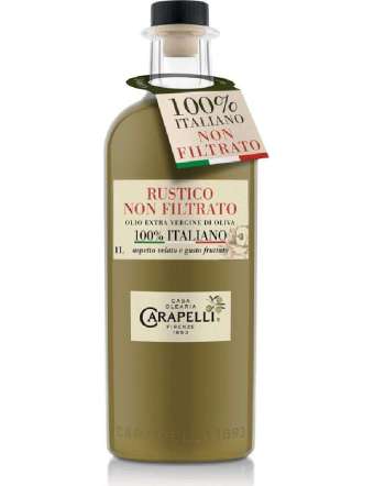 CARAPELLI OLIO EXTRA VERGINE DI OLIVA RUSTICO NON FILTRATO 100% ITALIANO LT 1