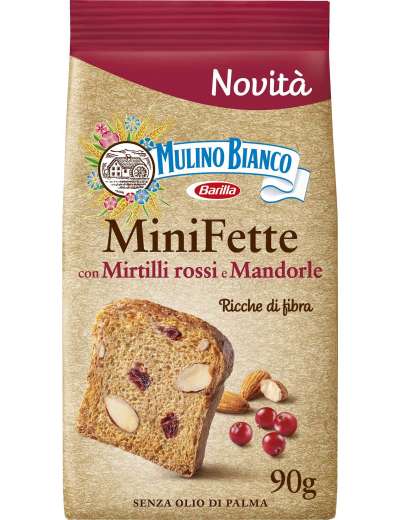 MULINO BIANCO MINI FETTE MIRTILLI ROSSI E MANDORLE GR 90