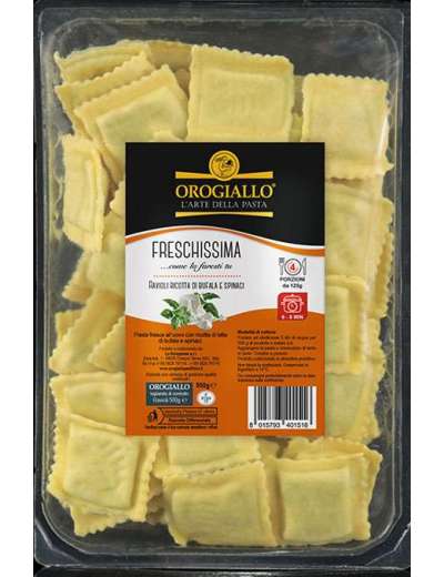 ORO GIALLO RAVIOLI RICOTTA E SPINACI GR 500