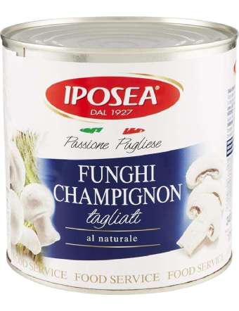 IPOSEA FUNGHI CHAMPIGNON TAGLIATI NATURALE LATTA KG 2