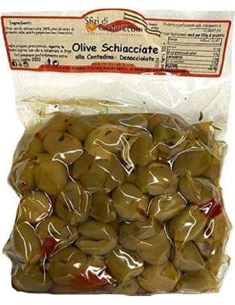 CALABRE' OLIVE VERDI SCHIACCIATE DENOCCIOLATE GR 500