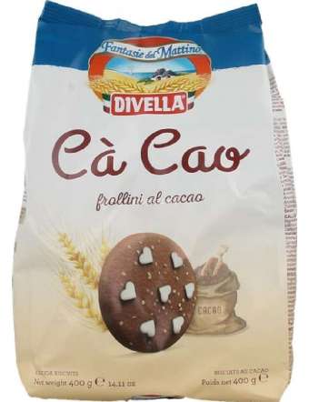 DIVELLA CA' CAO BISCOTTI AL CACAO GR 400