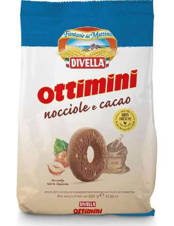 DIVELLA OTTIMINI NOCCIOLA BISCOTTI GR 350