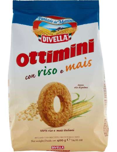 DIVELLA OTTIMINI RISO MAIS BISCOTTI GR 400