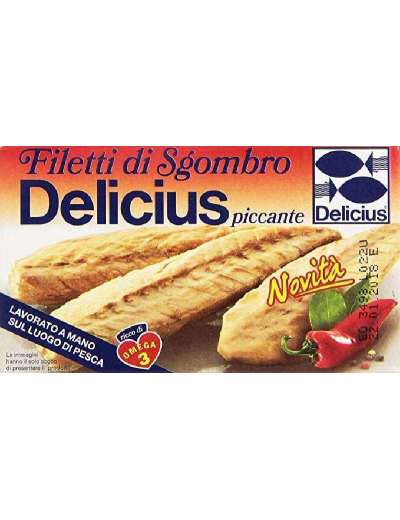 DELICIUS SGOMBRO PEPERONCINO FILETTI GR 125