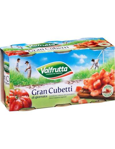 VALFRUTTA POLPA GRAN CUBETTI LATTA 3X400 GR