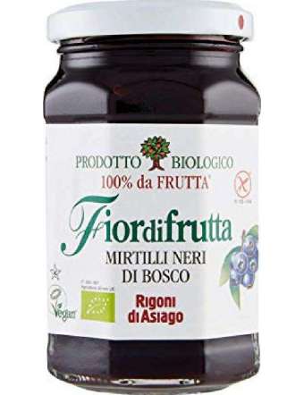 RIGONI MIRTILLI NERI BIO FIOR DI FRUTTA VETRO GR 250