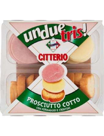 UNDUETRIS PROSCIUTTO COTTO CON FORMAGGIO E CROSTINI GR 100