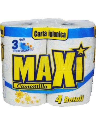 MAXI CARTA IGIENICA CAMOMILLA 3 VELI 4 ROTOLI