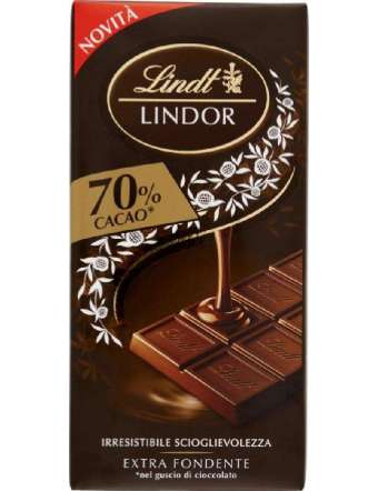 LINDT LINDOR 70% EXTRA FONDENTE TAVOLETTA GR 100