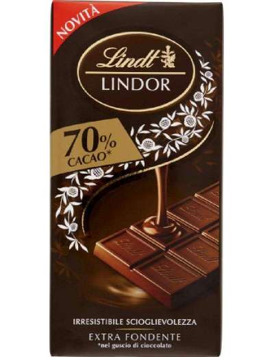 LINDT LINDOR 70% EXTRA FONDENTE TAVOLETTA GR 100