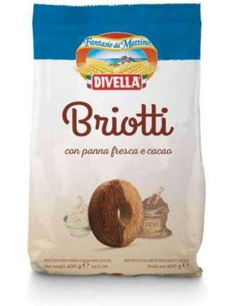 DIVELLA BRIOTTI PANNA CACAO BISCOTTI GR 400