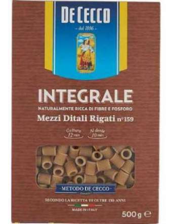 DE CECCO INTEGRALE N 1159 MEZZI DITALI RIGA CONFEZIONE GR 500