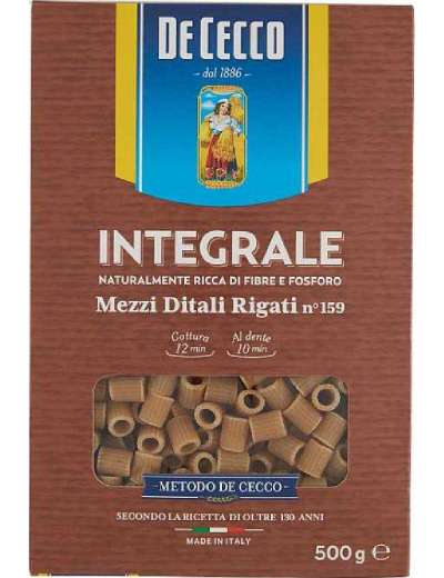 DE CECCO INTEGRALE N 1159 MEZZI DITALI RIGA CONFEZIONE GR 500