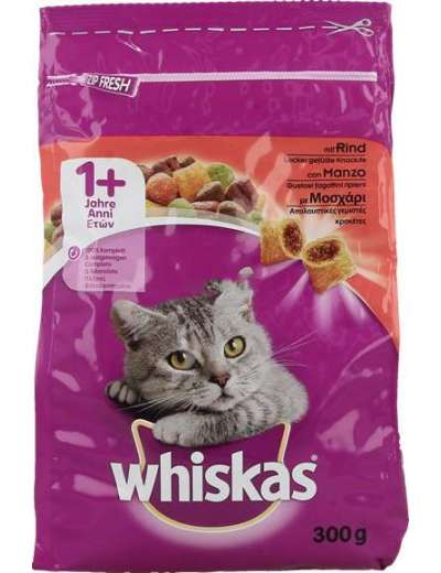 WHISKAS DRY ADULT CROCCHETTE MANZO GR 300