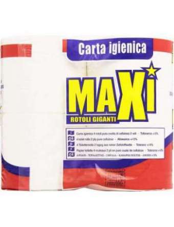 MAXI CARTA IGIENICA 2 VELI 4 ROTOLI GIGANTI