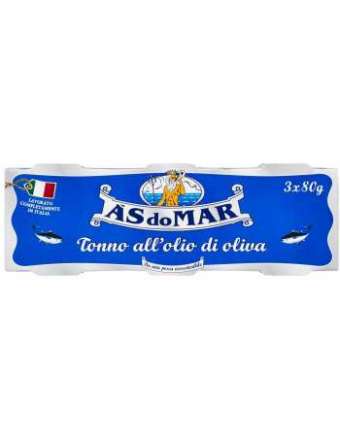 ASDOMAR TONNO OLIO D'OLIVA 3X80GR LATTINA GR 240