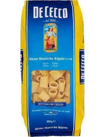 DE CECCO N 136 MEZZE MANICHE RIGATE GR 500