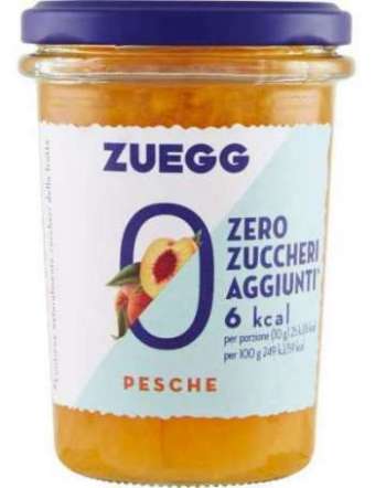 ZUEGG SENZA ZUCCHERO PESCA CONFETTURA GR 220