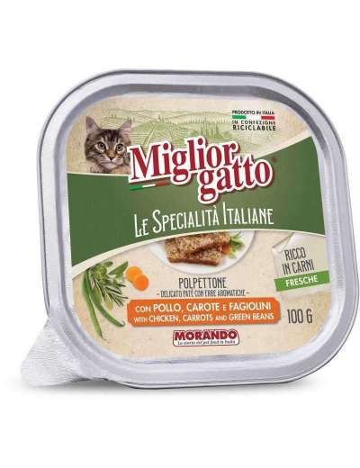 MIGLIORGATTO SPECIAL PATE' POLLO CAROT GR 100