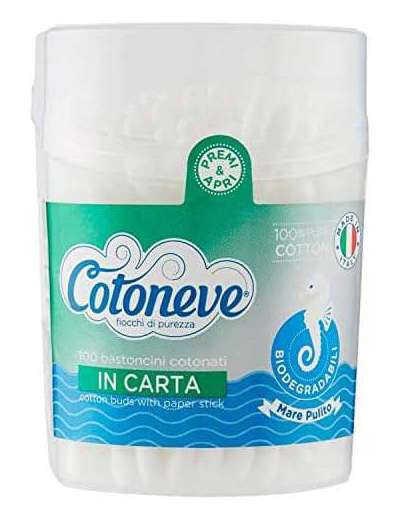 COTONEVE BASTONCINI COTONATI BIODEGRADABILI BARATTOLO PZ 100
