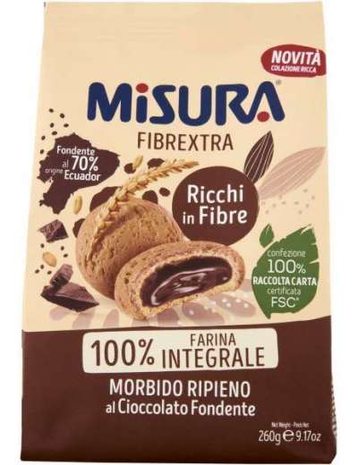MISURA BISCOTTI FIBREXTRA RIPIENI CIOCCOLATO GR 290
