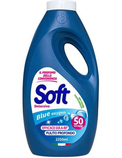 SOFT BLU OXYGEN LIQUIDO LAVATRICE 50 LAVAGGI 2250 ML