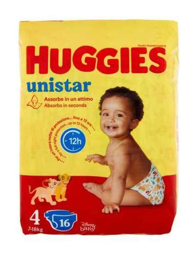 HUGGIES UNISTAR MAXI 7/14 KG X 16 PZ