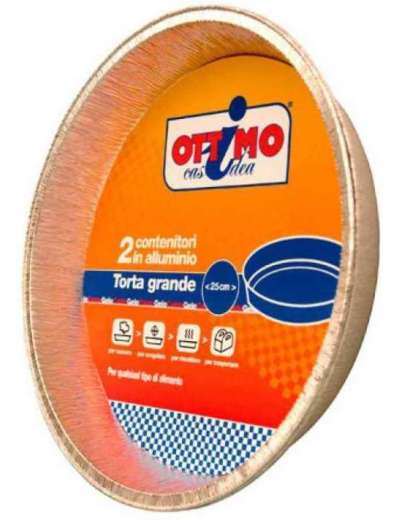 OTTIMO VASCH. ALLUMINIO TORTA GRANDE 2PZ