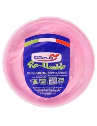 DOPLA PIATTI PIANI ROSA 25 PZ