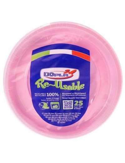 DOPLA PIATTI PIANI ROSA 25 PZ