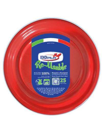 DOPLA PIATTI ROSSI PIANI 25 PZ
