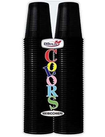 DOPLA BICCHIERI NERI 200CC PZ 100