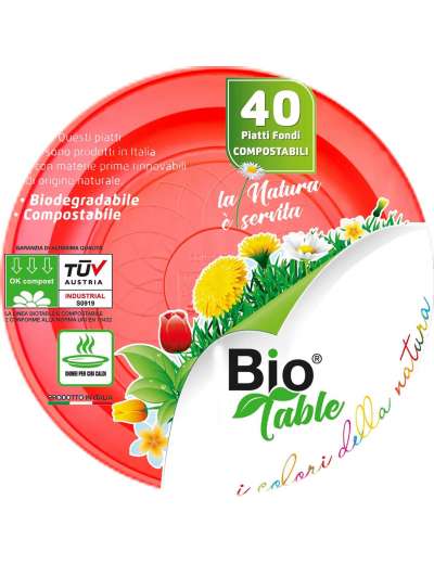 BIOTABLE PIATTI FONDI EXTRA RIGIDI ROSSI