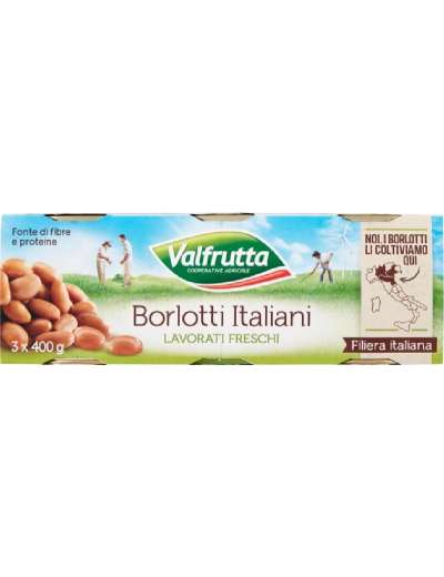 VALFRUTTA 3X400 BORLOTTI FAGIOLI KG 1,2