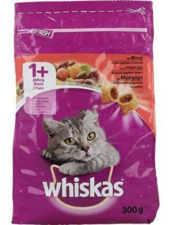 WHISKAS DRY ADULT CROCCHETTE MANZO GR 300