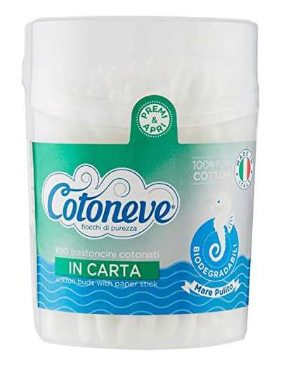 COTONEVE BASTONCINI COTONATI BIODEGRADABILI BARATTOLO PZ 100