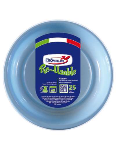 DOPLA PIATTI PIANI COL.AZZURRI 25 PZ