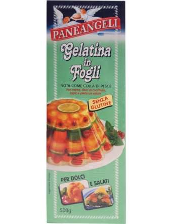 PANEANGELI GELATINA IN FOGLI COLLA DI PESCE PER DOLCI E SALATI GR 500